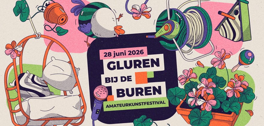 Posters-Zomer Gluren bij de buren logo