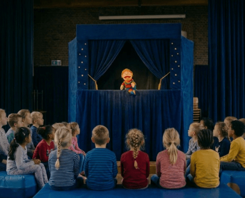 Poppenkast met publiek
